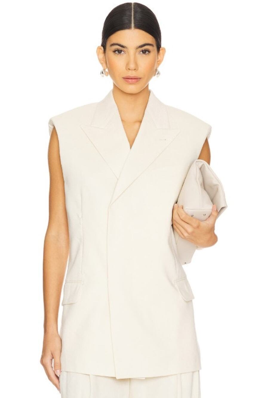 HELMUT LANG Oversized Linen Blazer Vest Large